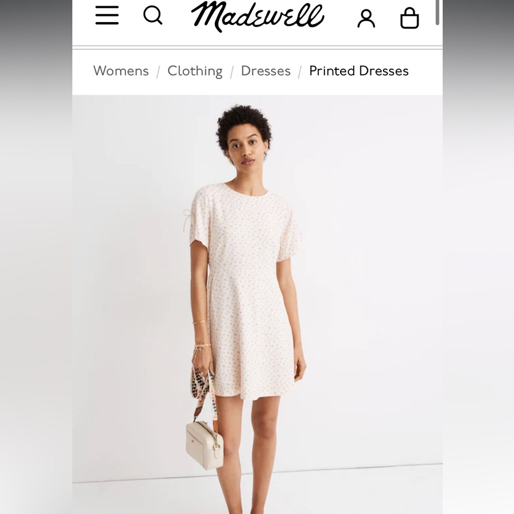 Madewell Tie-Sleeve Retro Dress Dutch Dandelions Cream Color size 2